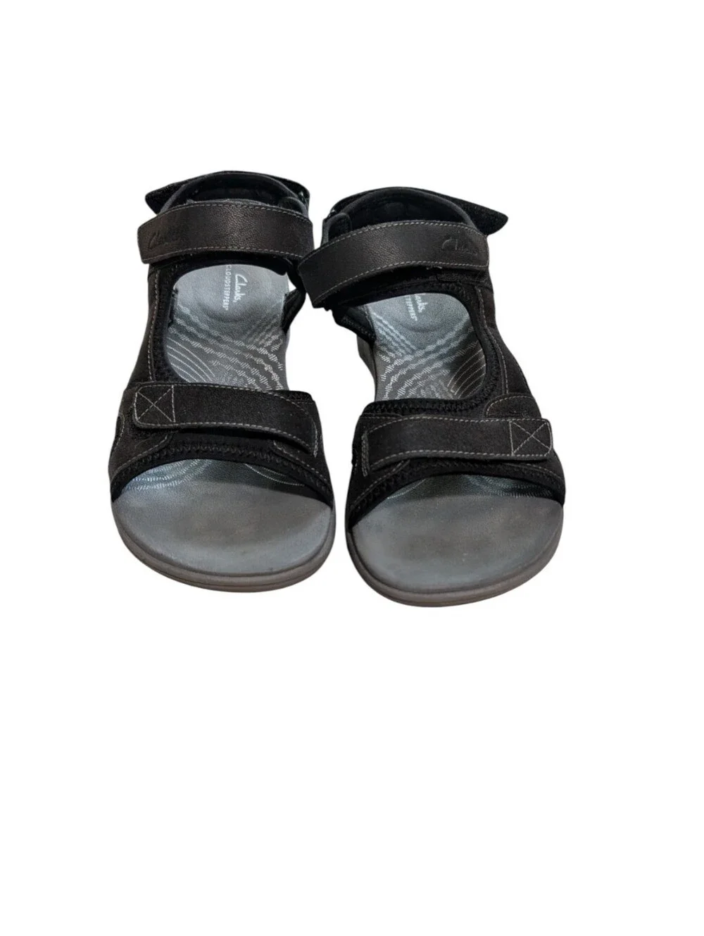 Clarks Cloudsteppers Mira Bay Women’s Black Strappy Sport Sandal Comfort Size 8
